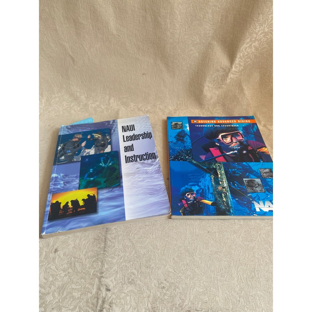 NAUI Scuba Diving Textbook Bundle Leadership Advanced Diving Blue Good Manuals